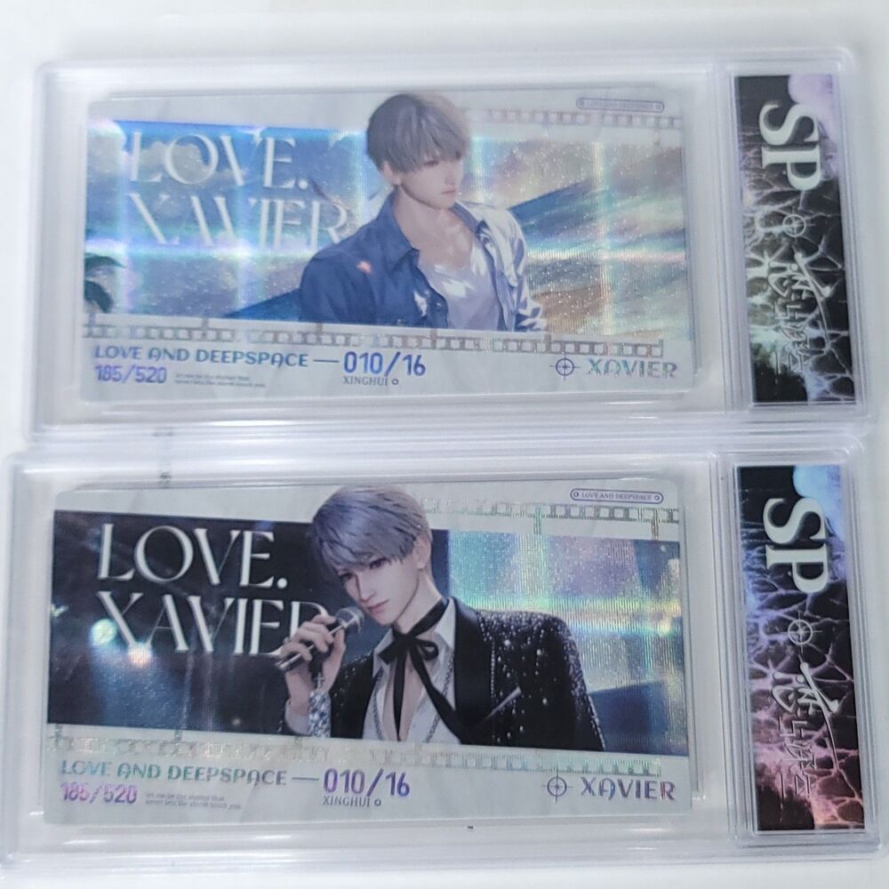 Love and Deep Space Xavier Holo Trading Card Encased Collectible Photo Lot of 2